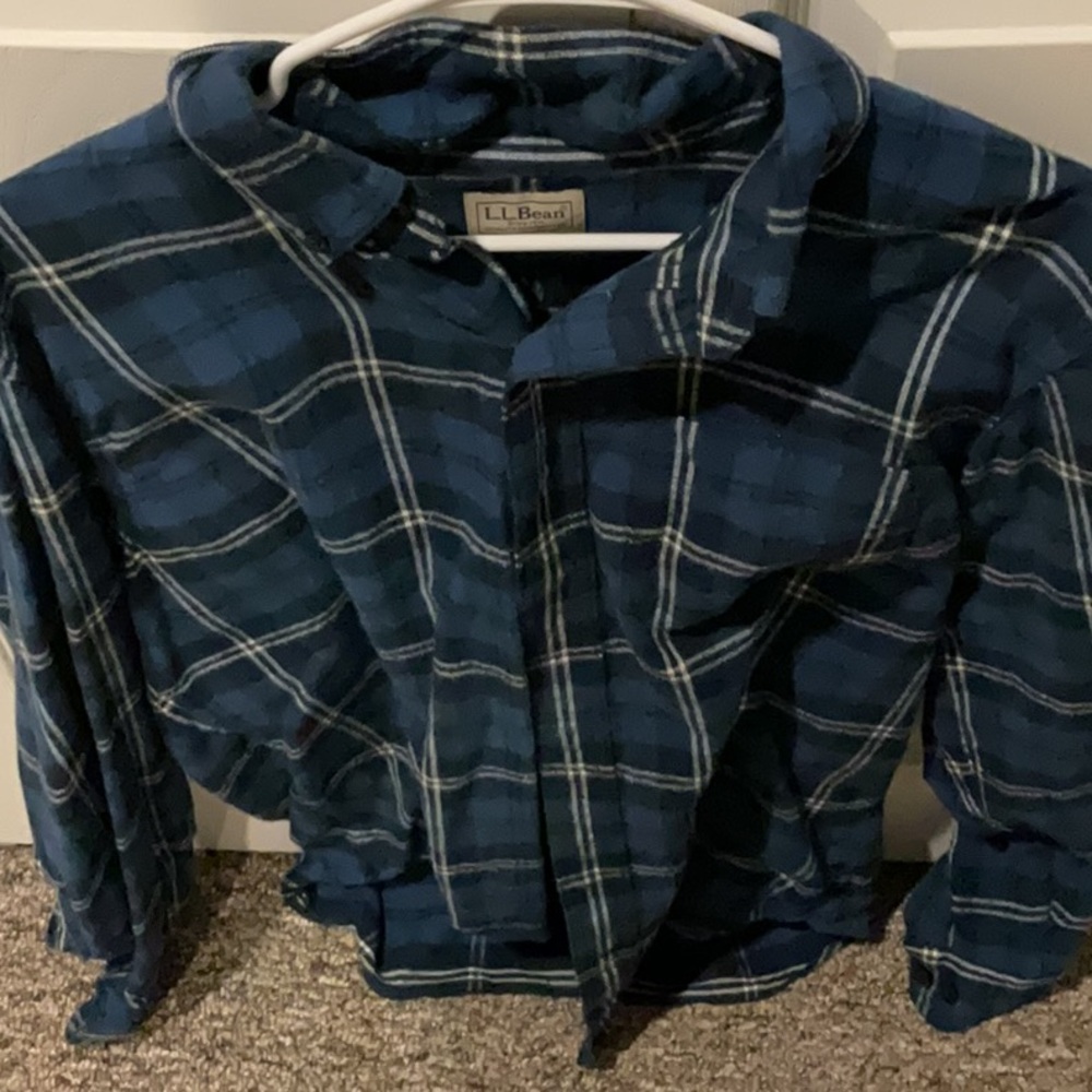 L.L. Bean Navy Plaid Shirt